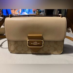 Coach Beige and Brown Shoulder Bag